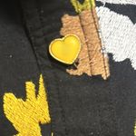 Veroalfie Nina Black Floral Embroidered Dress with Heart Buttons‎ Size 2 Photo 3