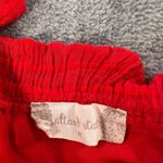 Altar'd State Tie Shoulder Tiered Ruffle Tank Top Size Medium Red Gauze Cropped Photo 5