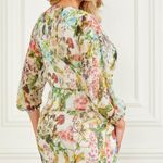 Marciano  by Guess Botanical Blouse Floral belted Long sleeves Summer Spring Sz 6 Photo 1