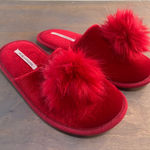 Victoria's Secret  red slippers with Pom‎ poms Photo 0