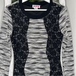 Trixxi  Three Pink Hearts‎ Sweater Dress Lace Panel Long Sleeve Knit Mini Med. Photo 3