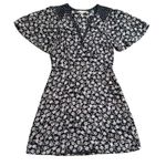 Rebecca Taylor navy blue & light pink floral short sleeve a-line dress size 8 Photo 12