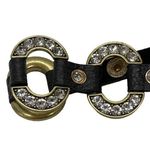 Juicy Couture  Gold Tone Brown Leather Bracelet Rhinestones Adjustable 8" Photo 1