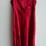 Valerie Stevens Vintage  Bright Red 100% Silk Slip Mini Apron Dress Size Small Photo 0