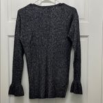 Michael Stars  Navy & White Heathered Lightweight V Neck Sweater - Size Small Photo 8