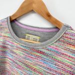 Anthropologie Saturday Sunday Multicolor Knit Slub Oversized Tee Crop Top XS Gray Photo 1