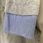 J.Crew  PinStripe Hem Layered SweatShirt Women Gray Size‎ Large Photo 5