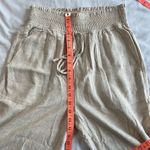 NWT Emery Rose Women's Medium Linen Blend Joggers Tan Stretch Waist Photo 5