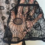 Reiss Jade Floral Lace Bell Sleeve Semi Sheer Mini Dress Black Sz 2 Photo 7