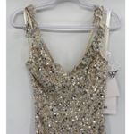 Mac Duggal 5674 Nude Silver Ruffled V-neckline Sequined Sheath Dress 0 NWT Photo 6