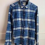 American Eagle  Blue Boyfriend Fit Flannel Shirt Photo 0
