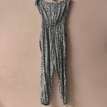 Forever 21 Black & Cream Floral Print Strapless Jumpsuit Size M GUC Photo 3