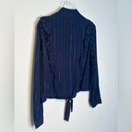 Rails Piper Panama Stripe Navy Blue Metallic Shirt Top Blouse Size S Photo 4