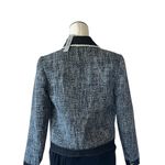 NWT Tweed Jacket with Contrast Denim Trim Button Up Jacket Blazer Medium Blue Photo 4