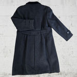 Vintage 80s Dark Gray Double Breasted Wool Cashmere Velvet Collar Coat Size 14 Photo 12