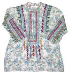 Johnny Was NWT Biya Isla Blouse in White Floral Print Embroidered Silk Top S Photo 0