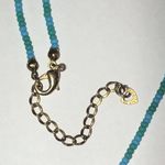 Blue Teal Green Seed Bead Beaded Dainty Flower Pendant Necklace Photo 5