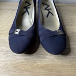 Anne Klein Sport Navy Blue Wedge Heel AKDEFINITELY Round Toe Bow Pump Office 9.5 Photo 4