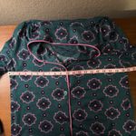 Room Service Womens Pajama Set L Green Pink Floral Loungewear Sleepwear Size L Photo 2