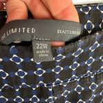 The Limited  Exact Stretch Blue Black White Patterned Dress Pants Trousers Sz 22W Photo 3
