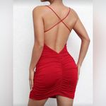 SheIn  SXY Crisscross Backless Ruched Bodycon Dress Photo 1