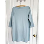 Eileen Fisher • Washable Stretch Crepe Shift Dress boat neck aqua blue Photo 7