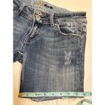 Miss Me  Low Rise Denim Medium Blue Shorts Sz 26 Raw Hem Button Flap Pockets Photo 12