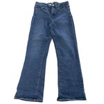 Paige Jeans Women 27 Solid Blue Denim Claudine Cropped Flare Cotton Photo 1