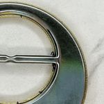 Vintage Plastic and Metal Metallic Gold Scarf Slide Shirt Tie Bar Belt Buckle Photo 2