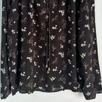 Nach Horse Novelty Print Hand Drawn Pattern Blouse Top Black Photo 3