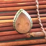 Silpada  KR Collection Fleur De Lis Brass & Resin Ring Size 7 Photo 2