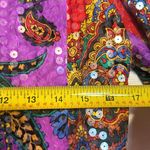 Anne Crimmins Art deco Sequin/Beaded Top 100% Silk Embellished Women's size 12 Purple Photo 4