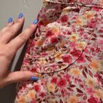 Christopher & Banks Vintage Pink Floral Skirt Linen Rayon Sz 10 Preppy Brunch Photo 4