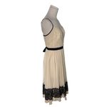 Arden B Coquette Lace Silk Midi Dress Ivory Black Spaghetti Strap Women 8 Photo 1