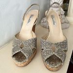 Oscar de la Renta - Snakeskin Open Toe Pumps W/ Cork Heel Photo 0