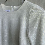 Camilyn Beth Sequin Allover Blouse 3/4 Sleeve in White Bridal Size 4 Photo 1