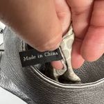 Brighton  Crossbody Bag Metallic Leather Patent Gray Slim Flap Purse Organizer Photo 6