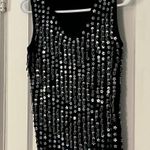 Cal Fashion VTG black floral sequin beaded blouse size small statement piece Photo 1