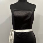 Bill Levkoff Classic Black Strapless Gown White Sash 8 Vintage VTG Photo 2