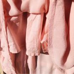 Chelsea and Violet  Dress Womens Medium Pink Maxi Gauzy Crinkle Crochet Neckline Photo 7