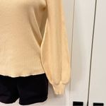 L'Academie L’Academie Fable Sweater Mock Neck Ribbed Balloon Sleeve Cream Wool XXS Classic Photo 7