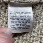 Angel of the North Knit Tweed Jacket Ruffle Hem Full Zip Beige Small Tan Photo 6