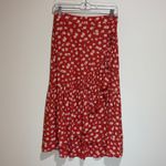 Madewell  Ruffle Wrap Midi Skirt Orange Floral Long Modest Size 4 AO371 Photo 8