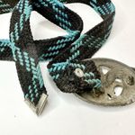Vintage EJCO USA Made Double S Woven Braided Belt Eagle Buckle Blue Black Photo 1
