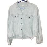 POL  Corduroy Sage Green Button Front Shacket Raw Hem Trucker Jacket Medium #749 Photo 3