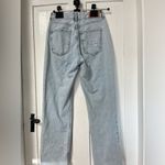 ZARA  High Rise button fly straight leg distressed denim jeans sz 4 Photo 2