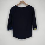 AGB Black Three Quarter Sleeve High Low Top with Print Underlay Size S Photo 3