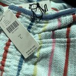 Anthropologie Electric & Rose Track Short Terry stripe light blue NWT  L Photo 5