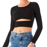 Emma & Sam Black Cropped Cutout Top Photo 0