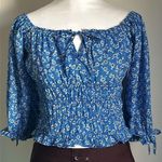 Vigoss New Women’s Smocked Drop Off the Shoulder Floral 3/4 Sleeve Peasant Top Photo 0